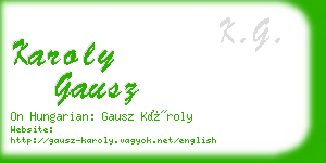 karoly gausz business card